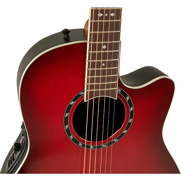 Ovation 2771AX Pro Series Standard Balladeer Deep Contour Acoustic-Electric Guitar Cherry Burst