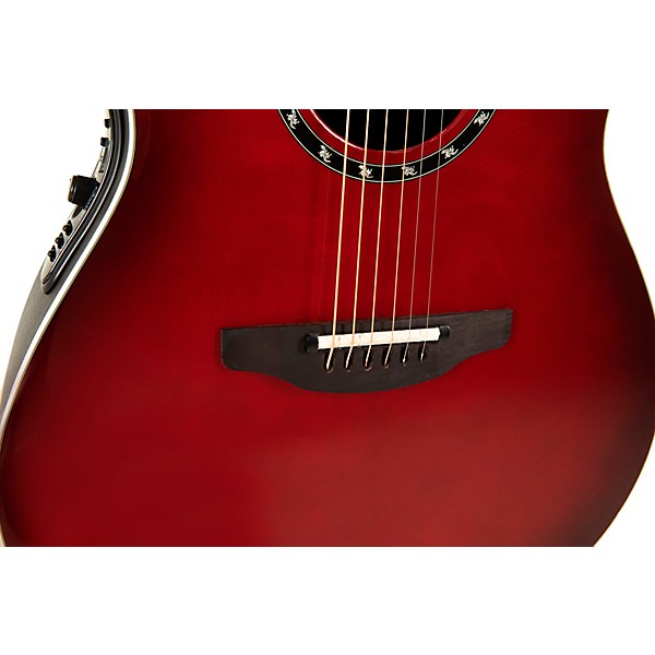 Ovation 2771AX Pro Series Standard Balladeer Deep Contour Acoustic-Electric Guitar Cherry Burst