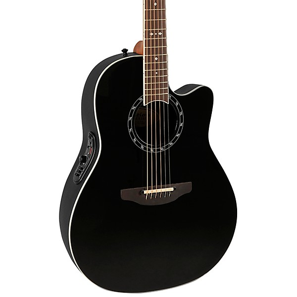 Ovation 2771AX Pro Series Standard Balladeer Deep Contour Acoustic-Electric Guitar Black