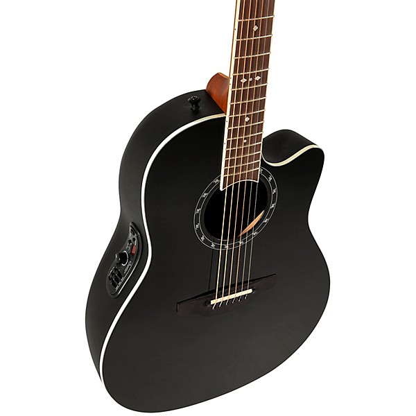 Ovation 2771AX Pro Series Standard Balladeer Deep Contour Acoustic-Electric Guitar Black