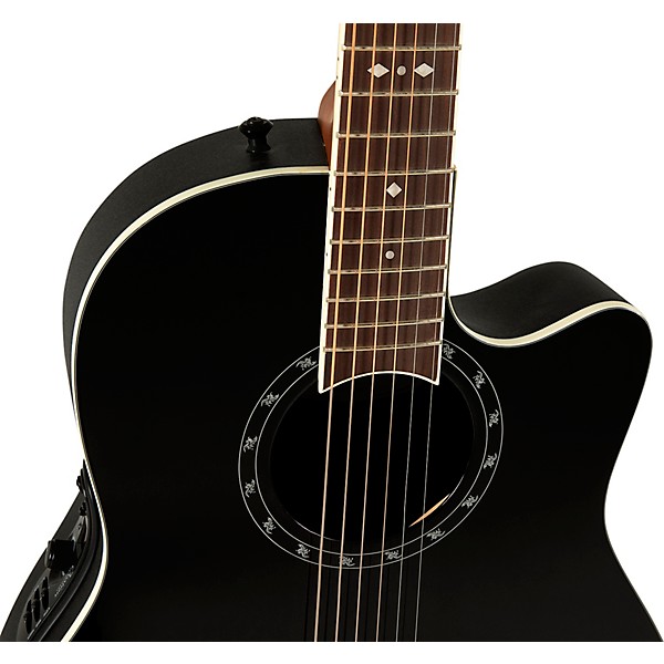 Ovation 2771AX Pro Series Standard Balladeer Deep Contour Acoustic-Electric Guitar Black