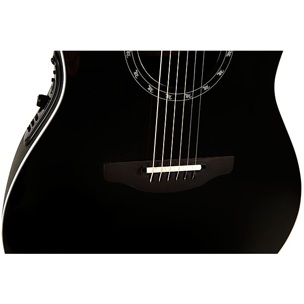 Ovation 2771AX Pro Series Standard Balladeer Deep Contour Acoustic-Electric Guitar Black