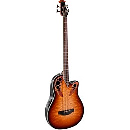 Ovation CEB44X-7C-G Celebrity Elite Mid-Depth Acoustic-Electric Bass Guitar Cognac Burst