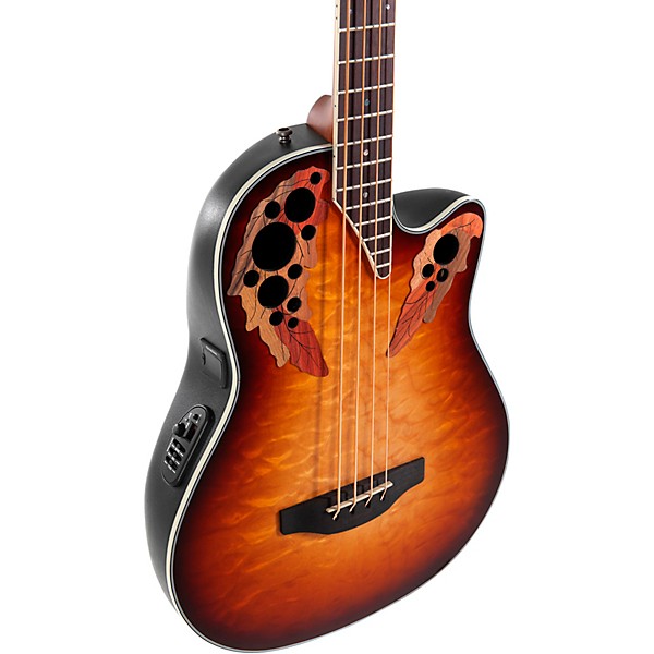 Ovation CEB44X-7C-G Celebrity Elite Mid-Depth Acoustic-Electric Bass Guitar Cognac Burst