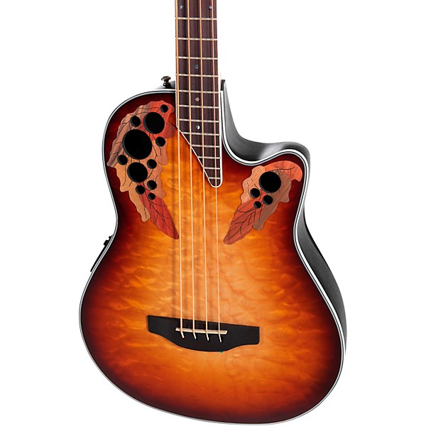 Ovation CEB44X-7C-G Celebrity Elite Mid-Depth Acoustic-Electric Bass Guitar Cognac Burst