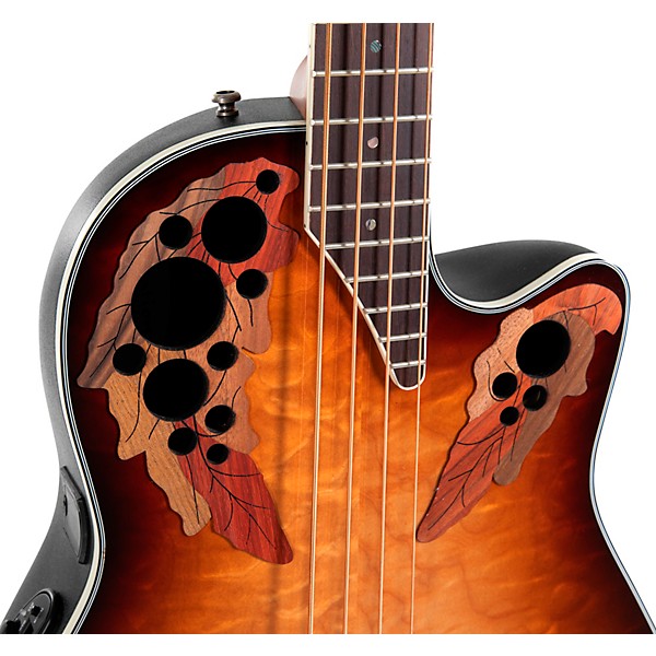 Ovation CEB44X-7C-G Celebrity Elite Mid-Depth Acoustic-Electric Bass Guitar Cognac Burst