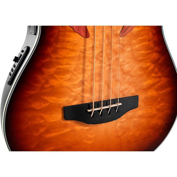 Ovation CEB44X-7C-G Celebrity Elite Mid-Depth Acoustic-Electric Bass Guitar Cognac Burst