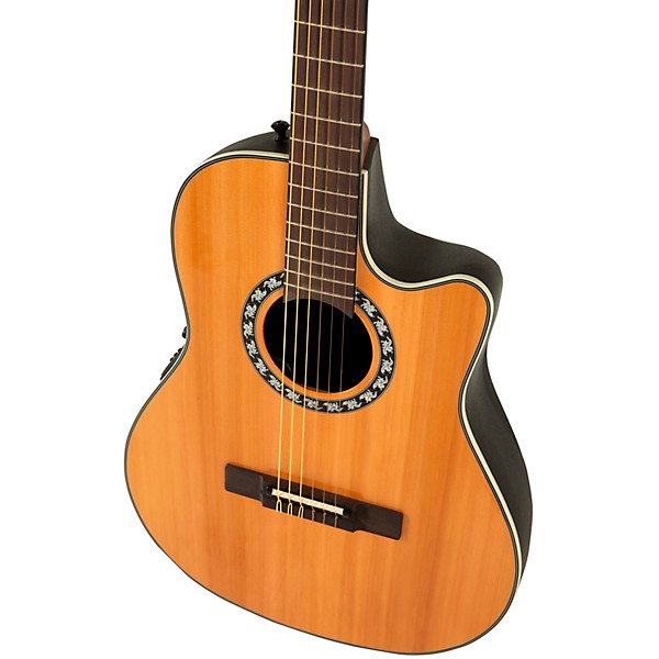 Ovation 1773AX-4-G Pro Series Mid-Depth Nylon-String Classical Acoustic-Electric Guitar Natural