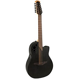 Ovation 2058TX-5-G Pro Series Elite TX Deep Contour 12-String Acoustic-Electric Guitar Textured Black