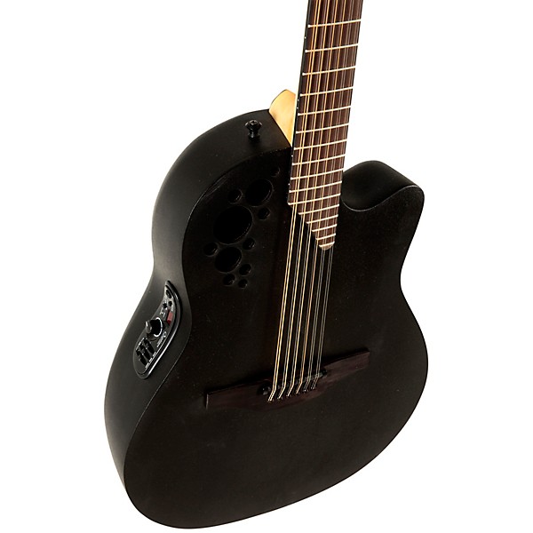 Ovation 2058TX-5-G Pro Series Elite TX Deep Contour 12-String Acoustic-Electric Guitar Textured Black