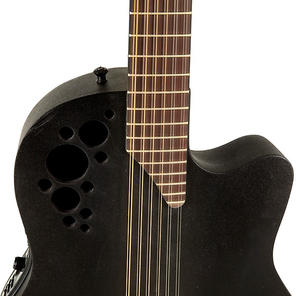 Ovation 2058TX-5-G Pro Series Elite TX Deep Contour 12-String Acoustic-Electric Guitar Textured Black