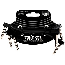 Ernie Ball Flex Patch Cable - 3 Pack 3 in. Black