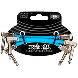 Ernie Ball Flex Patch Cable - 3 Pack 3 in. Blue