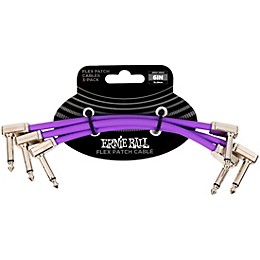 Ernie Ball Flex Patch Cable - 3 Pack 6 in. Purple