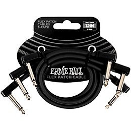 Ernie Ball Flex Patch Cable - 3 Pack 12 in. Black