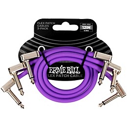 Ernie Ball Flex Patch Cable - 3 Pack 12 in. Purple