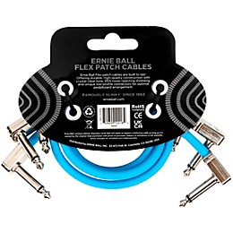 Ernie Ball Flex Patch Cable - 3 Pack 12 in. Blue