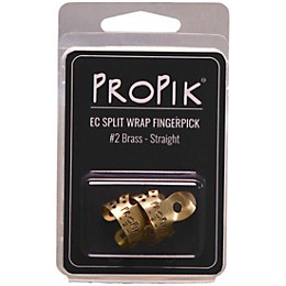 ProPik #2 Brass Straight EC Split Wrap Finger Pick 2 Pack