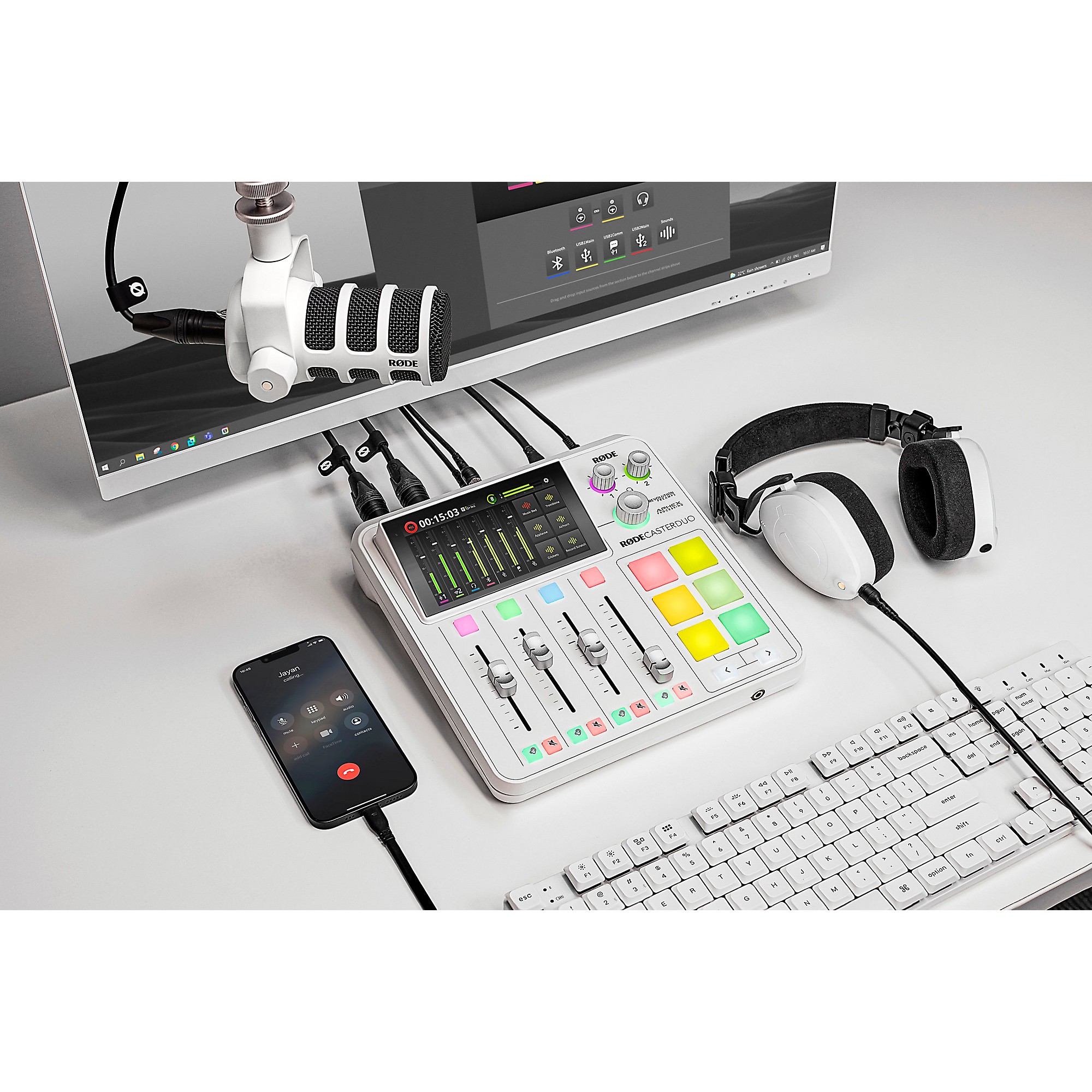 【えいちゃん】RODECaster Duo ホワイト RODE RodeCaster Duo Streaming Mixer - White | Guitar Center