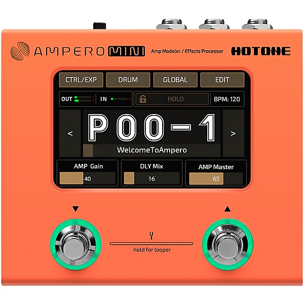 Hotone Effects Ampero Mini Amp Modeler & Effects Processor - Orange