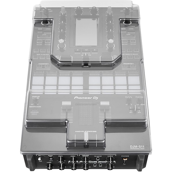 Pioneer DJ DJM-S11 2-Channel Battle Mixer for Serato DJ & rekordbox dj with Decksaver Cover