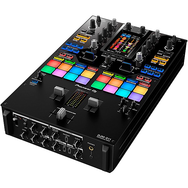 Pioneer DJ DJM-S11 2-Channel Battle Mixer for Serato DJ & rekordbox dj with Decksaver Cover
