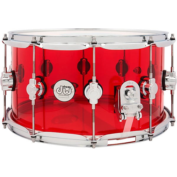 DW Design Series Acrylic Ruby Snare Drum 14 x 8 in. Ruby Glass