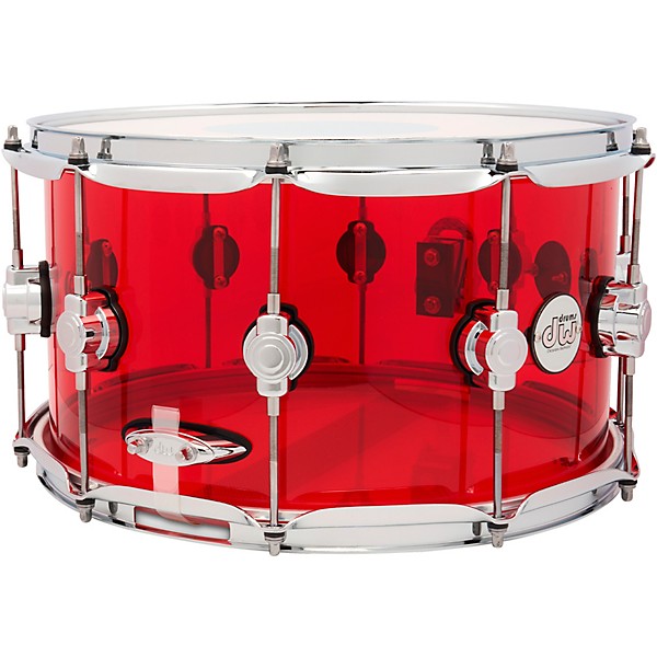 DW Design Series Acrylic Ruby Snare Drum 14 x 8 in. Ruby Glass