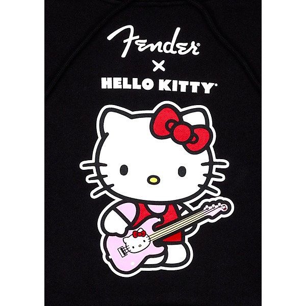 Fender Hello Kitty Front Logo Hoodie Medium Black