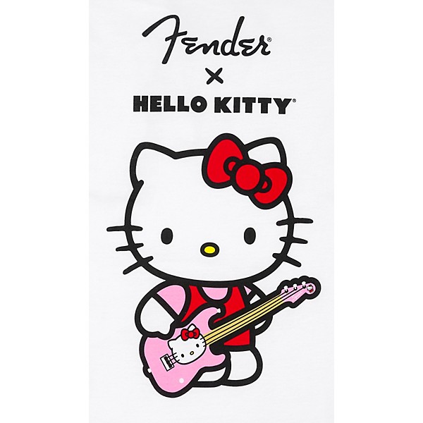 Fender Hello Kitty Front Logo T-Shirt Medium White