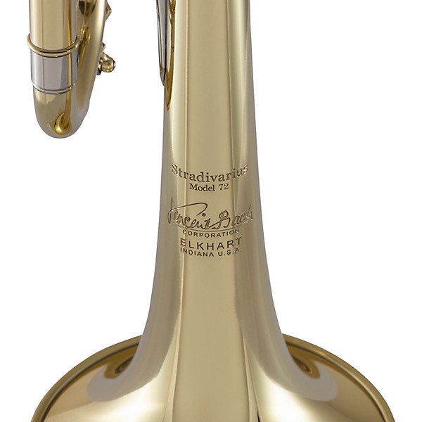 Bach 190 Stradivarius 72 Bell Vindabona Dual Bore Series Unlacquered Professional Bb Trumpet Unlacquered