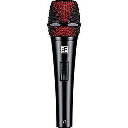 sE Electronics V2-SW-XLR Supercardioid Dynamic Handheld Microphone with On/Off Switch (Includes 15' Cable)