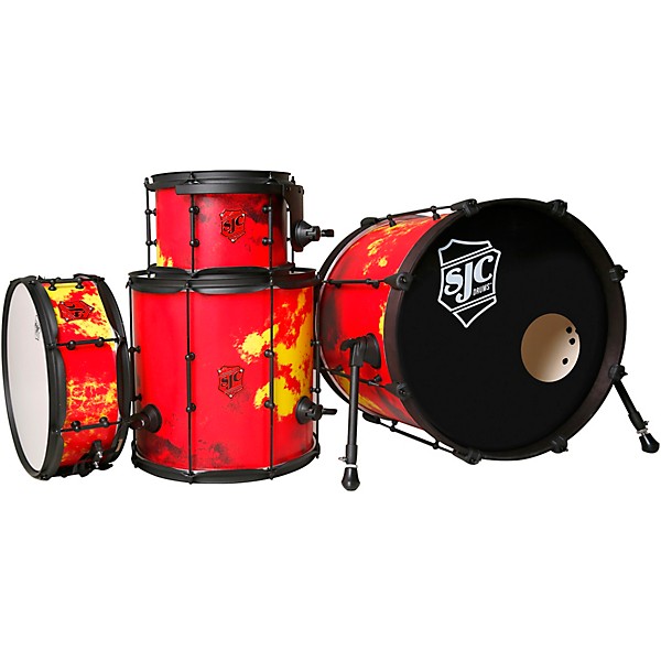 SJC Drums Josh Dun "The Ned" 4-Piece Shell Pack Inferno Custom Wrap