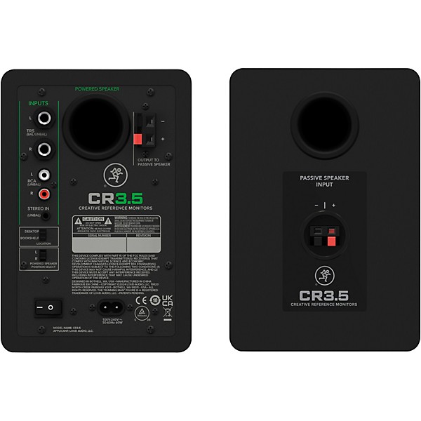 Mackie CR3.5 3.5" Powered Studio Monitors w/ Tone Control (Pair)