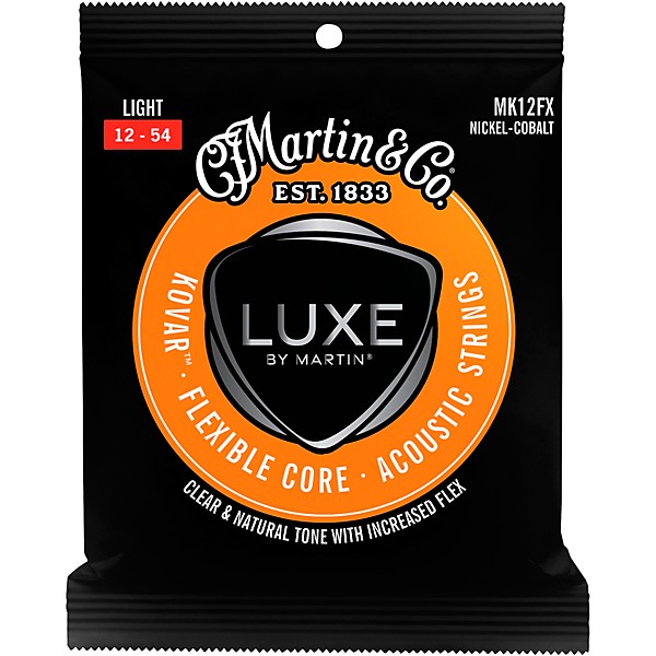 Martin Luxe by Martin Kovar Flexible Core Nickel Cobalt Acoustic Guitar Strings Light (12-54)