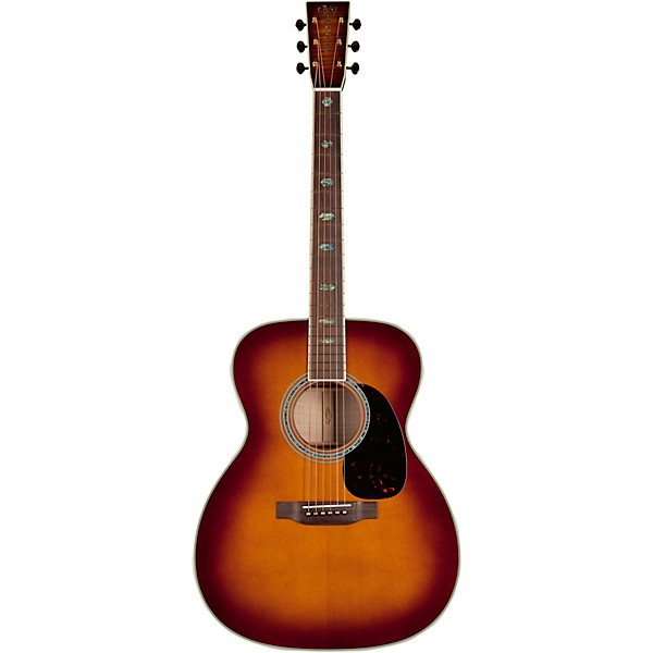 Martin Custom Shop M/0000-14 Style 45 European Spruce-Big Leaf Flame Maple Acoustic Guitar Ambertone