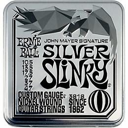 Ernie Ball John Mayer Silver Slinky Nickel Wound Electric Guitar Strings 3 Pack Tin 10.5 - 47