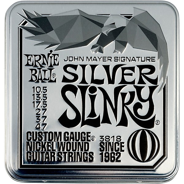 Ernie Ball John Mayer Silver Slinky Nickel Wound Electric Guitar Strings 3 Pack Tin 10.5 - 47