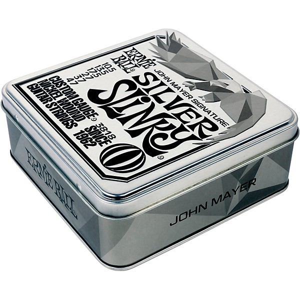 Ernie Ball John Mayer Silver Slinky Nickel Wound Electric Guitar Strings 3 Pack Tin 10.5 - 47