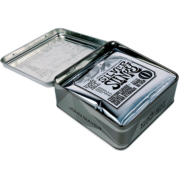 Ernie Ball John Mayer Silver Slinky Nickel Wound Electric Guitar Strings 3 Pack Tin 10.5 - 47