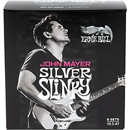 Ernie Ball John Mayer Silver Slinky Nickel Wound Electric Guitar Strings 6 Pack 10.5 - 47