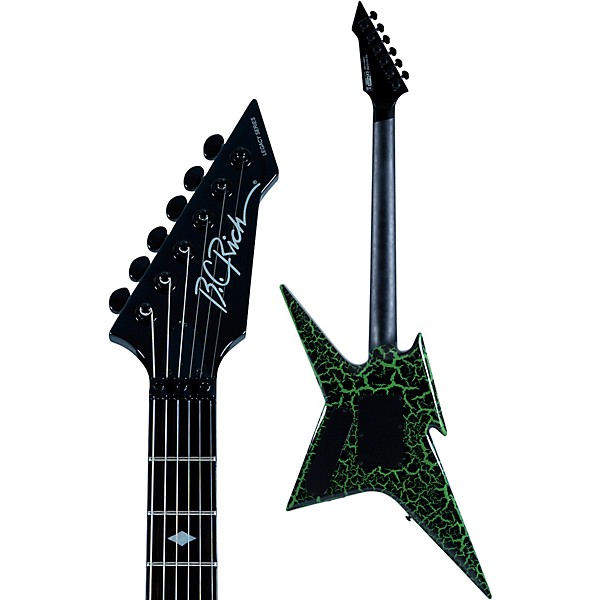 B.C. Rich Ironbird MK1 Legacy With Floyd Electric Guitar Green Crackle