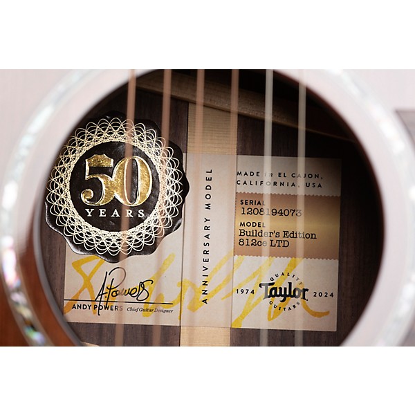 Taylor 812ce Builder's Edition 50th Anniversary Limited-Edition Grand Concert Acoustic-Electric Guitar Kona Edgeburst