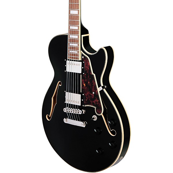 D'Angelico Premier SS Semi-Hollow Electric Guitar Solid Black