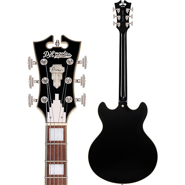 D'Angelico Premier DC Semi-Hollow Electric Guitar Solid Black