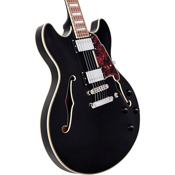 D'Angelico Premier DC Semi-Hollow Electric Guitar Solid Black