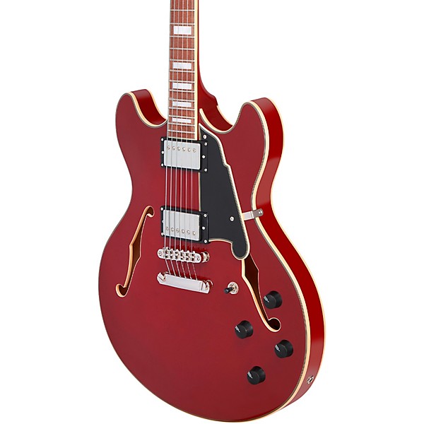 D'Angelico Premier DC Semi-Hollow Electric Guitar Burnt Red