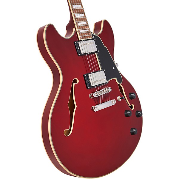 D'Angelico Premier DC Semi-Hollow Electric Guitar Burnt Red