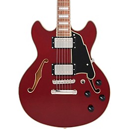 D'Angelico Premier Mini DC Semi-Hollow Electric Guitar Burnt Red