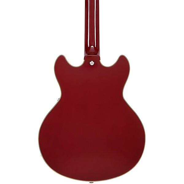 D'Angelico Premier Mini DC Semi-Hollow Electric Guitar Burnt Red